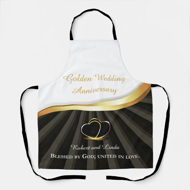 Golden 50. Wedding Religious Jubiläum Schürze (Vorderseite)