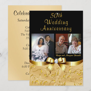 Golden 50th Anniversary Invitations pour Maryann