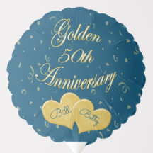 Golden 50th Anniversary Personalisiert Balloons