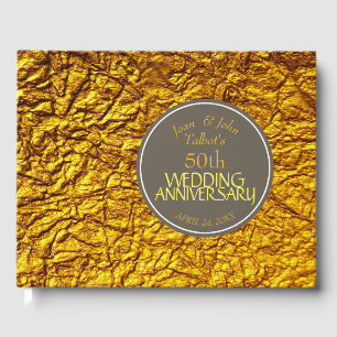 Golden 50th Mariage Anniversary Livre d'invité per