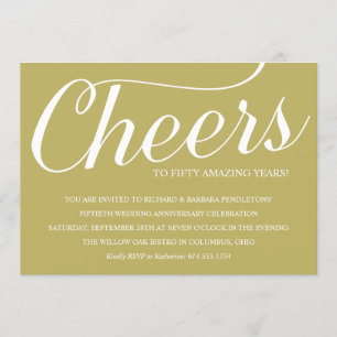 Golden 50th Mariage Anniversary Party Invitation