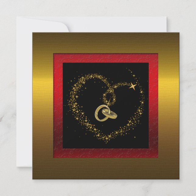 Golden 50th Mariage Anniversary Party Invitation (Devant)