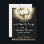 Golden 60. Geburtstagsparty 70's Disco Ball Einladung<br><div class="desc">Gold Sechzigste Geburtstagsparty 70er Disco Ball Party Einladung. Die 60. Geburtstagsfeier in Gold und Schwarz lädt zu einer modernen 60. Geburtstagsparty ein. Auf Wunsch können vom Designer angepasste Produkte erstellt werden.</div>