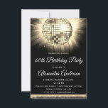 Golden 60. Geburtstagsparty 70's Disco Ball Einladung<br><div class="desc">Gold Sechzigste Geburtstagsparty 70er Disco Ball Party Einladung. Die 60. Geburtstagsfeier in Gold und Schwarz lädt zu einer modernen 60. Geburtstagsparty ein. Auf Wunsch können vom Designer angepasste Produkte erstellt werden.</div>