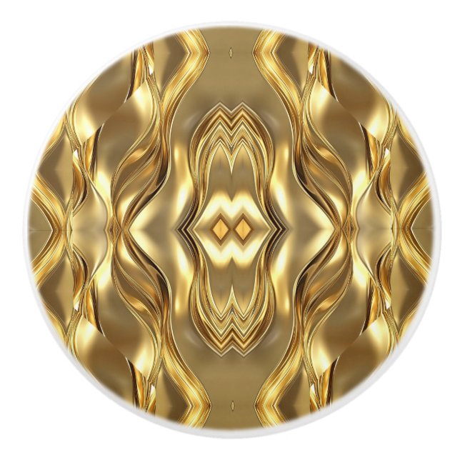 Golden abstract mandala pattern keramikknauf (Vorderseite)