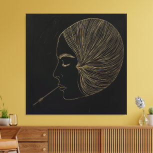 Golden Abstrakt Art Prints Leinwanddruck
