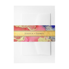 Golden Abstrakt Jewel Tone Hochzeit Einladung Einladungsbanderole