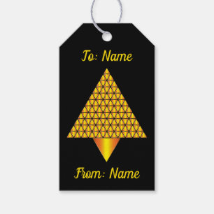 Golden Abstrakt Prismatischer Weihnachtsbaum Geschenkanhänger