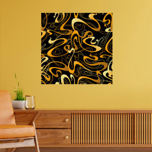 Golden Abstrakt Swirl Muster Poster