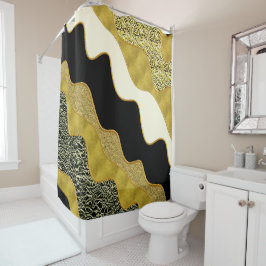 Golden Abstrakt Wave Modernes Gold Glam Trendy Duschvorhang