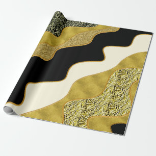 Golden Abstrakt Wave Modernes Gold Glam Trendy Geschenkpapier