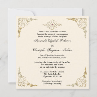 Golden Accent Gold Hochzeit Einladung