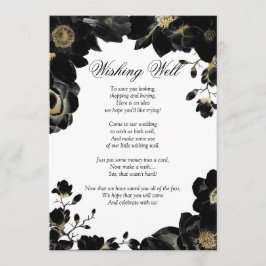 Golden Accented Black Floral Wünschen Gut Einladung