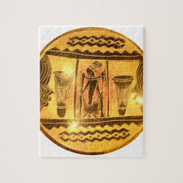 Golden African Ethnic Art Print Design (Vertikal)