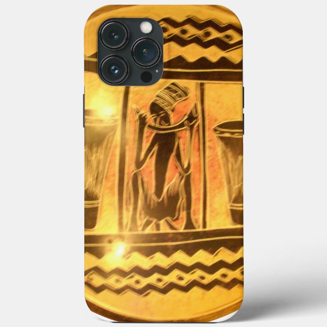 Golden African Ethnic Art Print Design Case-Mate iPhone Hülle (Rückseite)