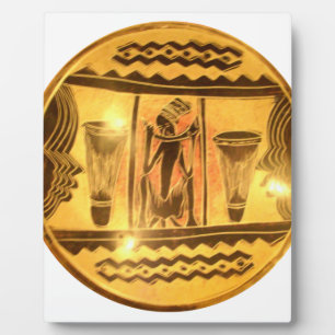 Golden African Ethnic Art Print Design Fotoplatte