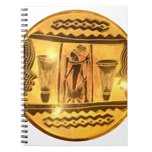 Golden African Ethnic Art Print Design Notizblock (Vorderseite)