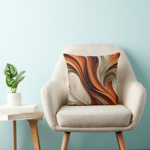 Golden Air – Kupfer und Bronze Abstract Kissen