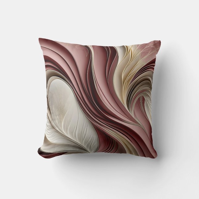 Golden Air – Rose Champagne Flowing Abstract Kissen (Vorderseite)
