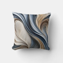 Golden Air - Soft Blue and Gold Flowing Abstract