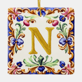 Golden Alphabet – Letter N Keramikornament
