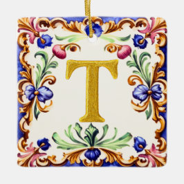 Golden Alphabet – Letter T Keramikornament