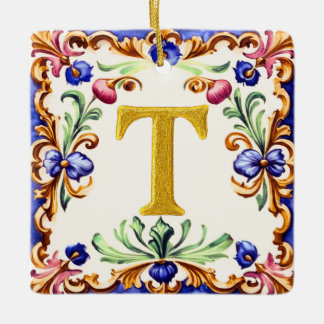 Golden Alphabet – Letter T Keramikornament
