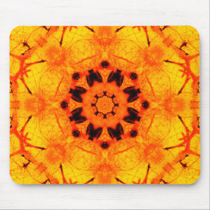 Golden Amber Mandala Art Mousepad