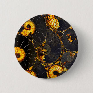 Golden Amber Schwarz Nautilus Muschel Muster, Foss Button