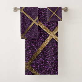 GOLDEN AMETHYST GEMSTONES BATH TOWEL SET
