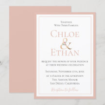 Golden Ampersand Blush Hochzeit Einladung