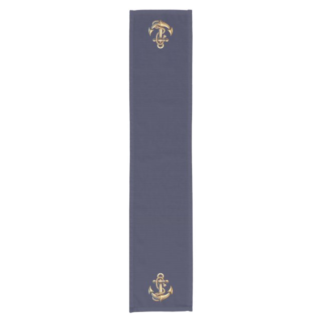 Golden Anchor Kurzer Tischläufer (Vorderseite)