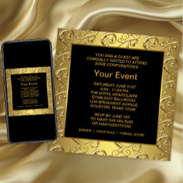 Golden and Black Corporate Party Event Einladung