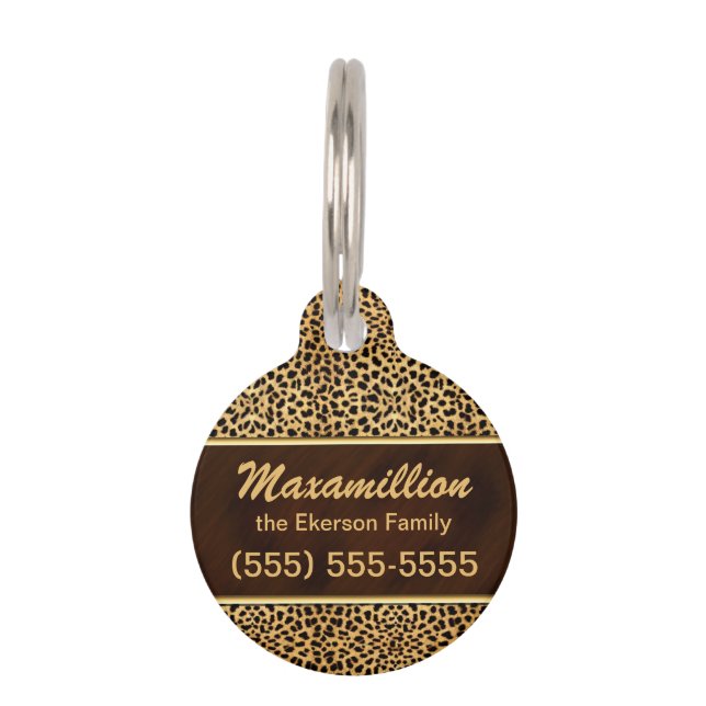 Golden and Brown Cheetah for Pets Haustiermarke (Vorderseite)