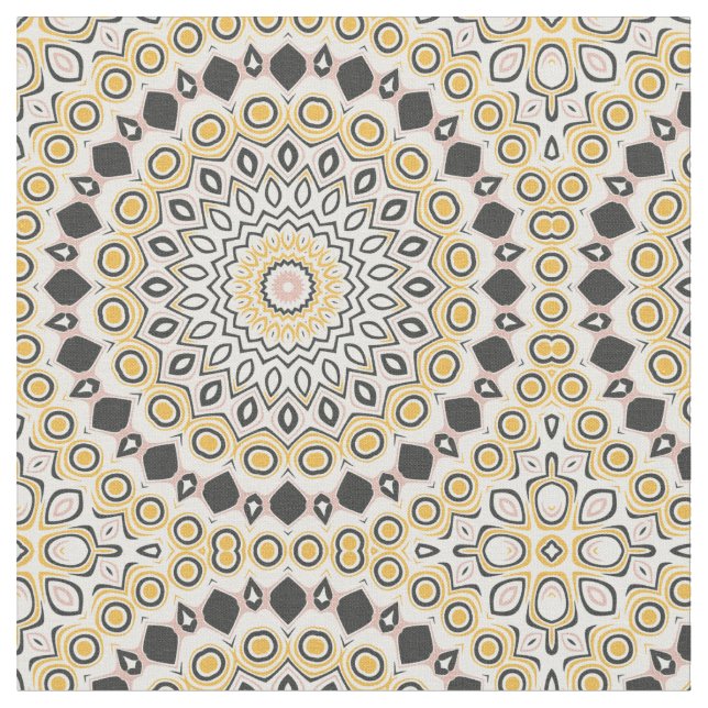 Golden and Charcoal Mandala Pattern Stoff (Nahaufnahme)