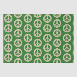 Golden and White Celtic Peace Sign Muster Seidenpapier