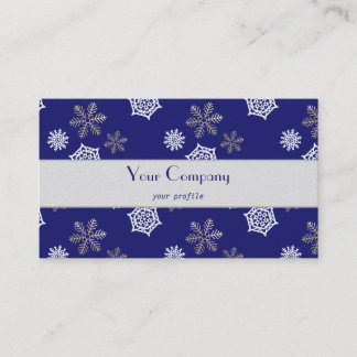 golden and white snowflakes against midnight blue visitenkarte