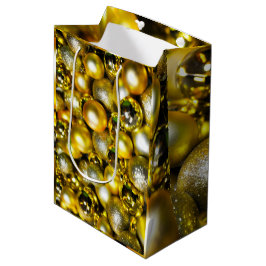 Golden and Yellow Christmas Ball Cluster Mittlere Geschenktüte