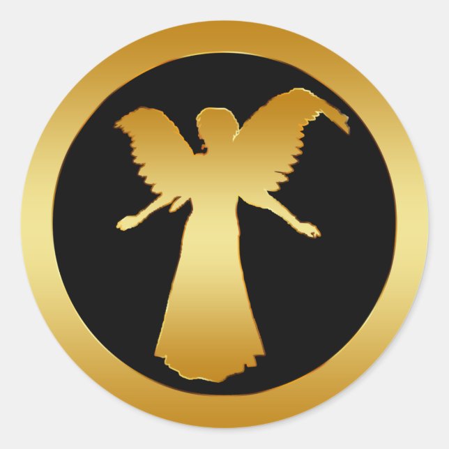 GOLDEN ANGEL RUNDER AUFKLEBER (Vorderseite)