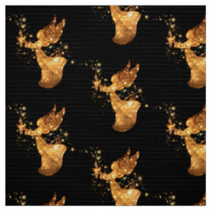 Golden Angel Stars Starry Night Stoff