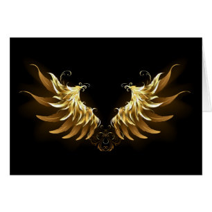 Golden Angel Wings auf schwarzem Hintergrund