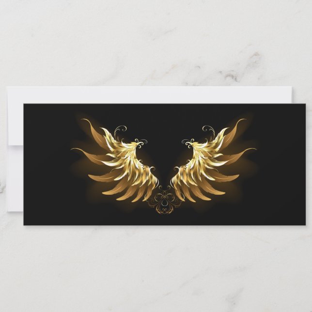 Golden Angel Wings auf schwarzem Hintergrund (Vorderseite)