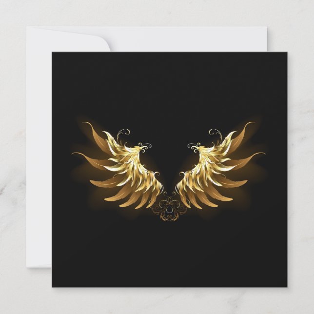Golden Angel Wings auf schwarzem Hintergrund Ankündigung (Vorderseite)