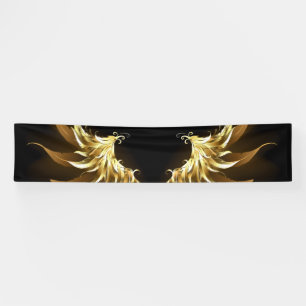 Golden Angel Wings auf schwarzem Hintergrund Banner