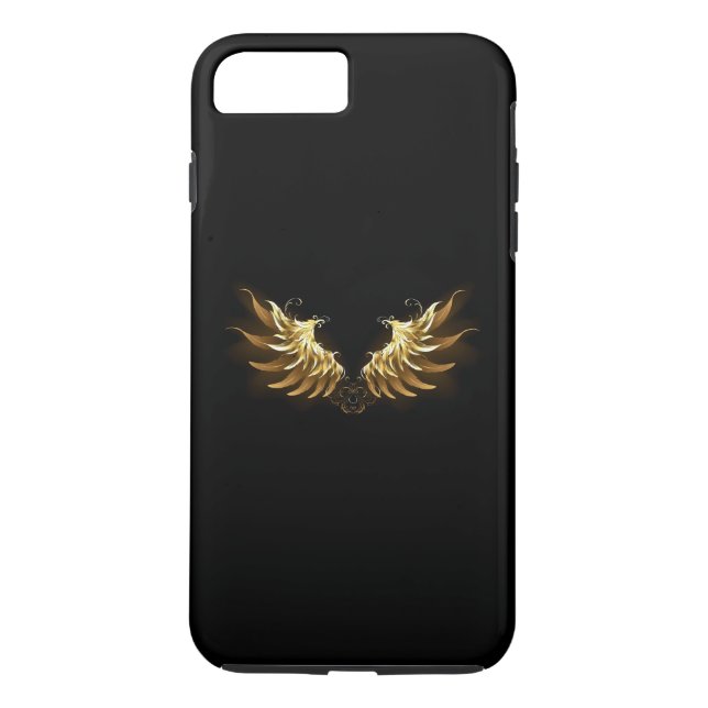 Golden Angel Wings auf schwarzem Hintergrund Case-Mate iPhone Hülle (Rückseite)