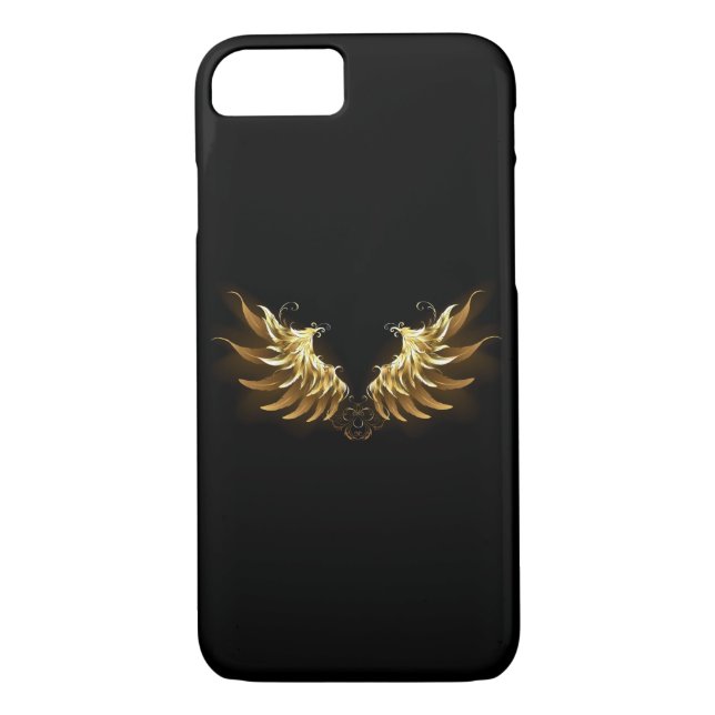 Golden Angel Wings auf schwarzem Hintergrund Case-Mate iPhone Hülle (Rückseite)
