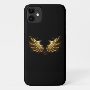 Golden Angel Wings auf schwarzem Hintergrund Case-Mate iPhone Hülle