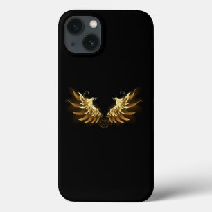 Golden Angel Wings auf schwarzem Hintergrund Case-Mate iPhone Hülle