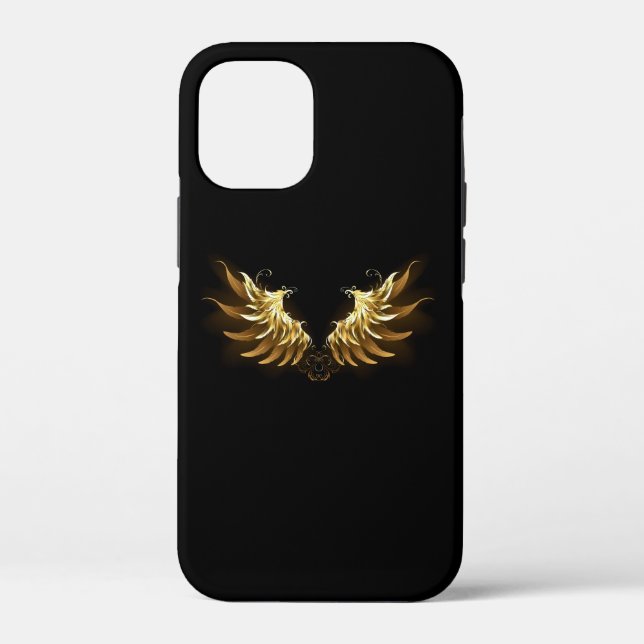 Golden Angel Wings auf schwarzem Hintergrund Case-Mate iPhone Hülle (Rückseite)