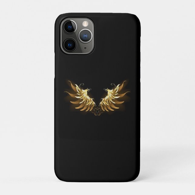 Golden Angel Wings auf schwarzem Hintergrund Case-Mate iPhone Hülle (Rückseite)
